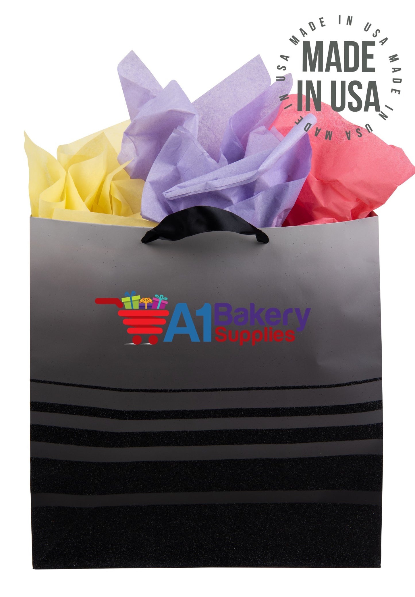 Black Tissue Paper Squares, Bulk 10 Sheets, Premium Gift Wrap and Art Supplies for Birthdays, Holidays, or Presents by A1BakerySupplies, Small 15 Inch x 20 Inch