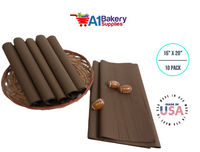 Chocolate Tissue Paper Squares, Bulk 10 Sheets, Premium Gift Wrap and Art Supplies for Birthdays, Holidays, or Presents by A1BakerySupplies, Small 15 Inch x 20 Inch