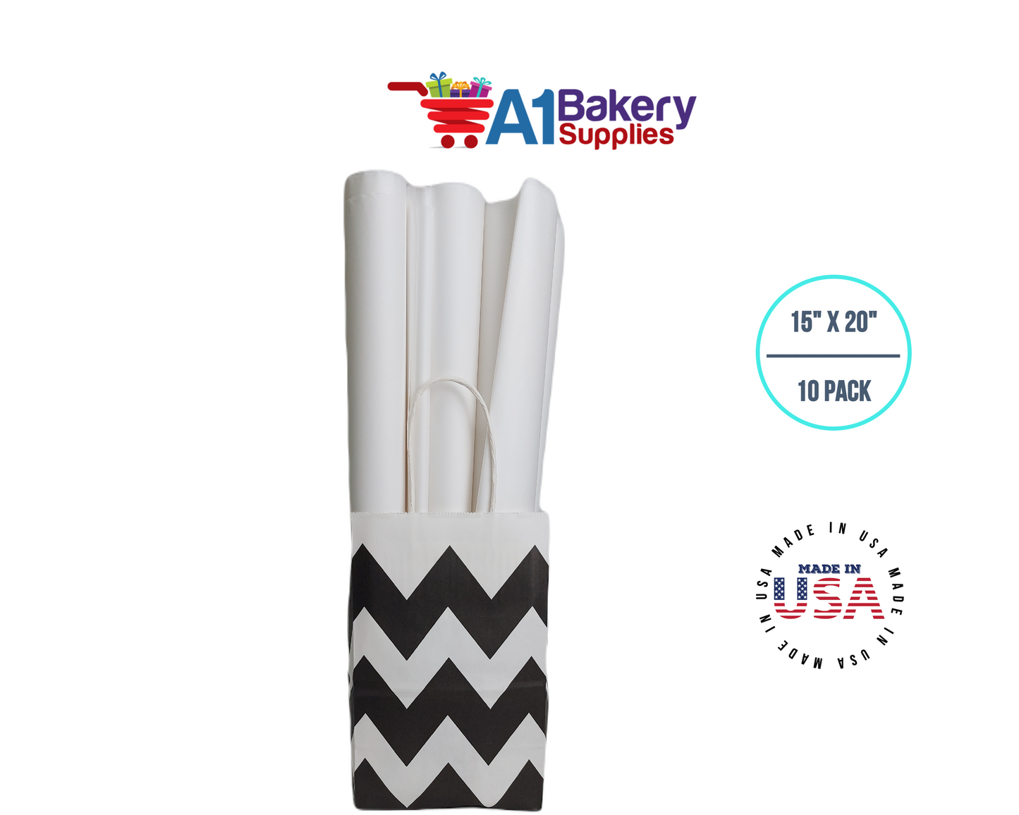 White Tissue Paper Squares, Bulk 10 Sheets, Premium Gift Wrap and Art Supplies for Birthdays, Holidays, or Presents by A1BakerySupplies, Small 15 Inch x 20 Inch