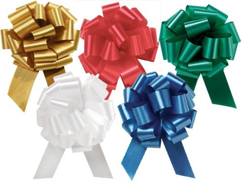 Gift Wrap Christmas Wedding Gift Wrap Pull Bows Large Pull String Bows 5.5 Inch 20 Loop - Set of 10
