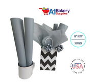 Gray Tissue Paper Squares, Bulk 10 Sheets, Premium Gift Wrap and Art Supplies for Birthdays, Holidays, or Presents by A1BakerySupplies, Small 15 Inch x 20 Inch