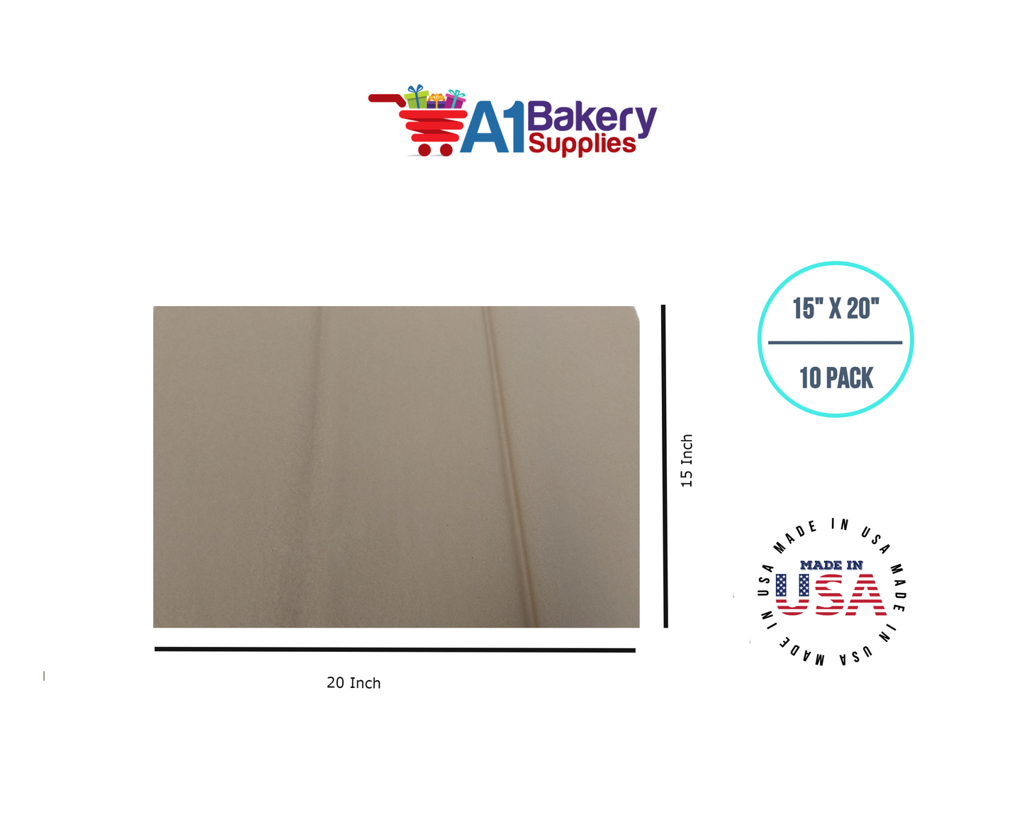 Desert Tan  Tissue Paper Squares, Bulk 10 Sheets, Premium Gift Wrap and Art Supplies for Birthdays, Holidays, or Presents by A1BakerySupplies, Small 15 Inch x 20 Inch