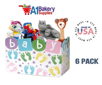 Baby Steps Basket Box, Theme Gift Box, Small 6.75 (Length) x 4 (Width) x 5 (Height), 6 Pack