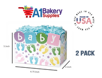 Baby Steps Basket Box, Theme Gift Box, Small 6.75 (Length) x 4 (Width) x 5 (Height), 2 Pack