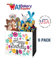 Birthday Flowers Basket Box, Theme Gift Box, Small 6.75 (Length) x 4 (Width) x 5 (Height), 6 Pack