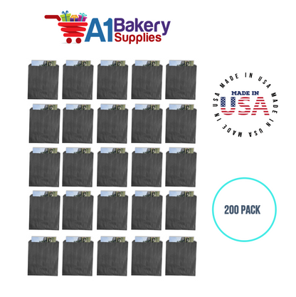 Black Flat Merchandise Bags, Medium, 200 Pack - 12"x15"