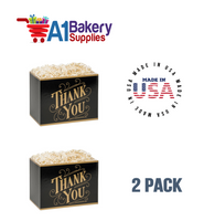 Black & Gold Thanks Basket Box, Theme Gift Box, Large 10.25 (Length) x 6 (Width) x 7.5 (Height), 2 Pack