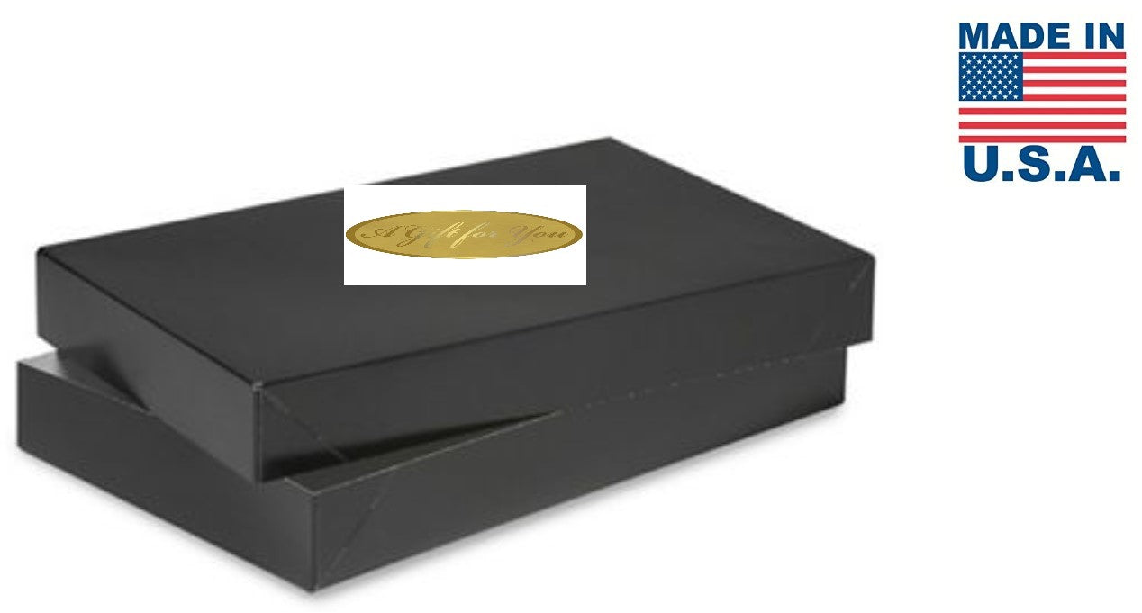 Black Color Apparel Box for Men Shirts Gift Wrap Packaging Boxes, 15 x 9 1/2 x 2" - 5 Pack, Small