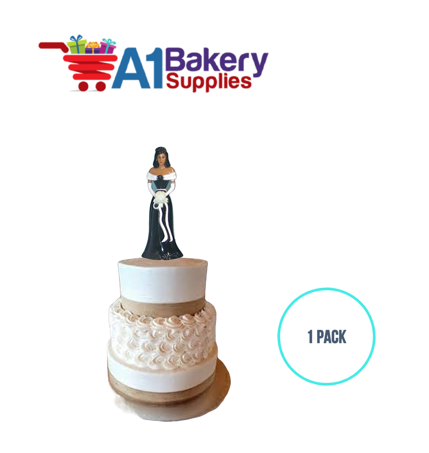 A1BakerySupplies Bridesmaid - Black - A.A. 1 pack Wedding Accessories for Birthday Cake Decorations and Marriages