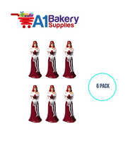 A1BakerySupplies Bridesmaid - Burgundy 6 pack Wedding Accessories for Birthday Cake Decorations and Marriages