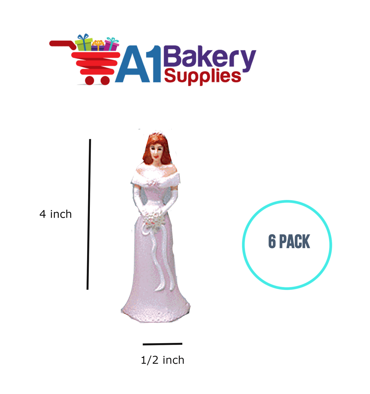 A1BakerySupplies Bridesmaid - Lavender 6 pack Wedding Accessories for Birthday Cake Decorations and Marriages