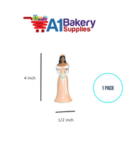 A1BakerySupplies Bridesmaid - Peach - A.A. 1 pack Wedding Accessories for Birthday Cake Decorations and Marriages