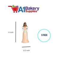 A1BakerySupplies Bridesmaid - Peach - A.A. 6 pack Wedding Accessories for Birthday Cake Decorations and Marriages