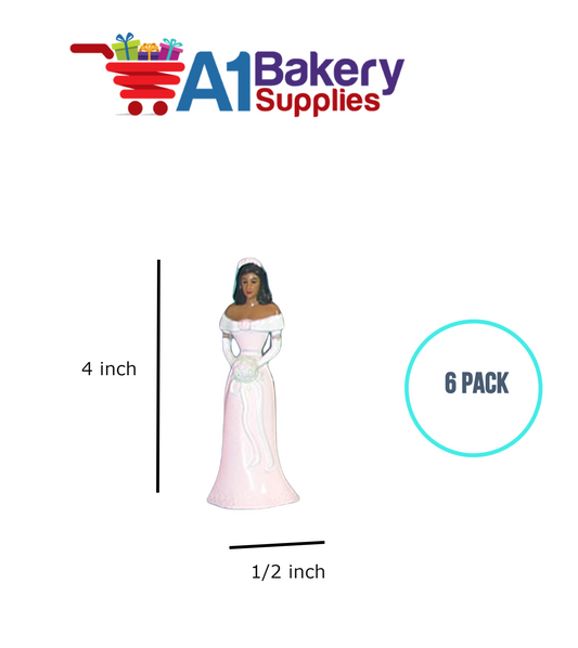 A1BakerySupplies Bridesmaid - Pink - A.A. 6 pack Wedding Accessories for Birthday Cake Decorations and Marriages