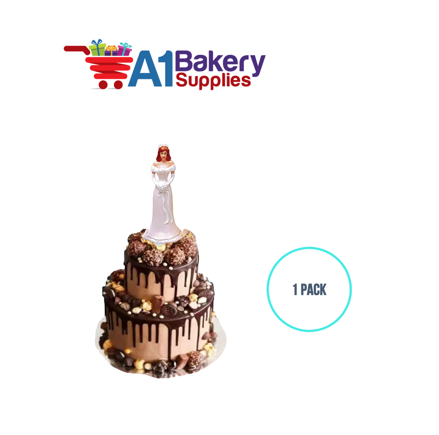 A1BakerySupplies Bridesmaid - Pink 1 pack Wedding Accessories for Birthday Cake Decorations and Marriages