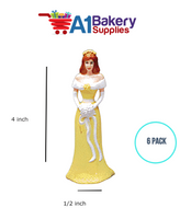 A1BakerySupplies Bridesmaid - Yellow 6 pack Wedding Accessories for Birthday Cake Decorations and Marriages