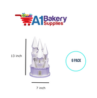 A1BakerySupplies Castle #8 w/Door - White 6 pack Wedding Accessories for Birthday Cake Decorations and Marriages