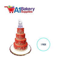 A1BakerySupplies Castle #8 Lighted! - White 1 pack Wedding Accessories for Birthday Cake Decorations and Marriages