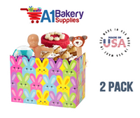 Easter Bunnies Basket Box, Theme Gift Box, Large 10.25 (Length) x 6 (Width) x 7.5 (Height), 2 Pack