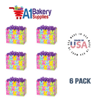 Easter Bunnies Basket Box, Theme Gift Box, Small 6.75 (Length) x 4 (Width) x 5 (Height), 6 Pack