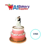 A1BakerySupplies Embracing Couple - 4-3/4" 6 pack Wedding Accessories for Birthday Cake Decorations and Marriages