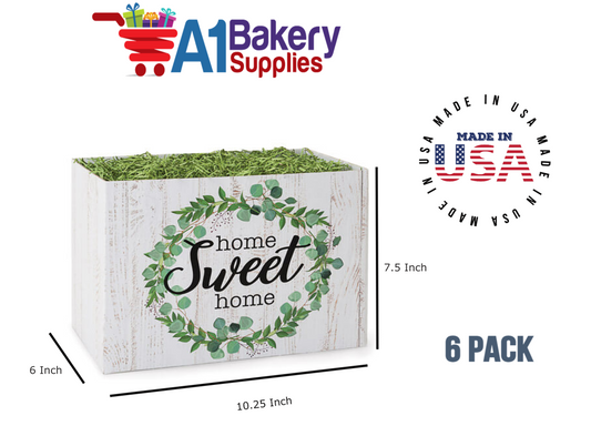 Farmhouse Home Sweet Home Basket Box, Theme Gift Box, Large 10.25 (Length) x 6 (Width) x 7.5 (Height), 6 Pack