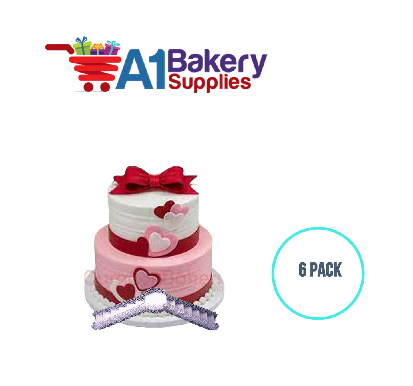 A1BakerySupplies Filigree Bridge & Stair Set-White 6 pack Wedding Accessories for Birthday Cake Decorations and Marriages