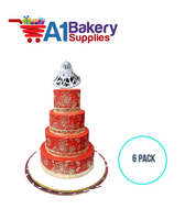 A1BakerySupplies Filigree Lace Bell-Large White 6 pack Wedding Accessories for Birthday Cake Decorations and Marriages