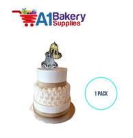 A1BakerySupplies Filigree Lace Bells - Gold 1 pack Wedding Accessories for Birthday Cake Decorations and Marriages