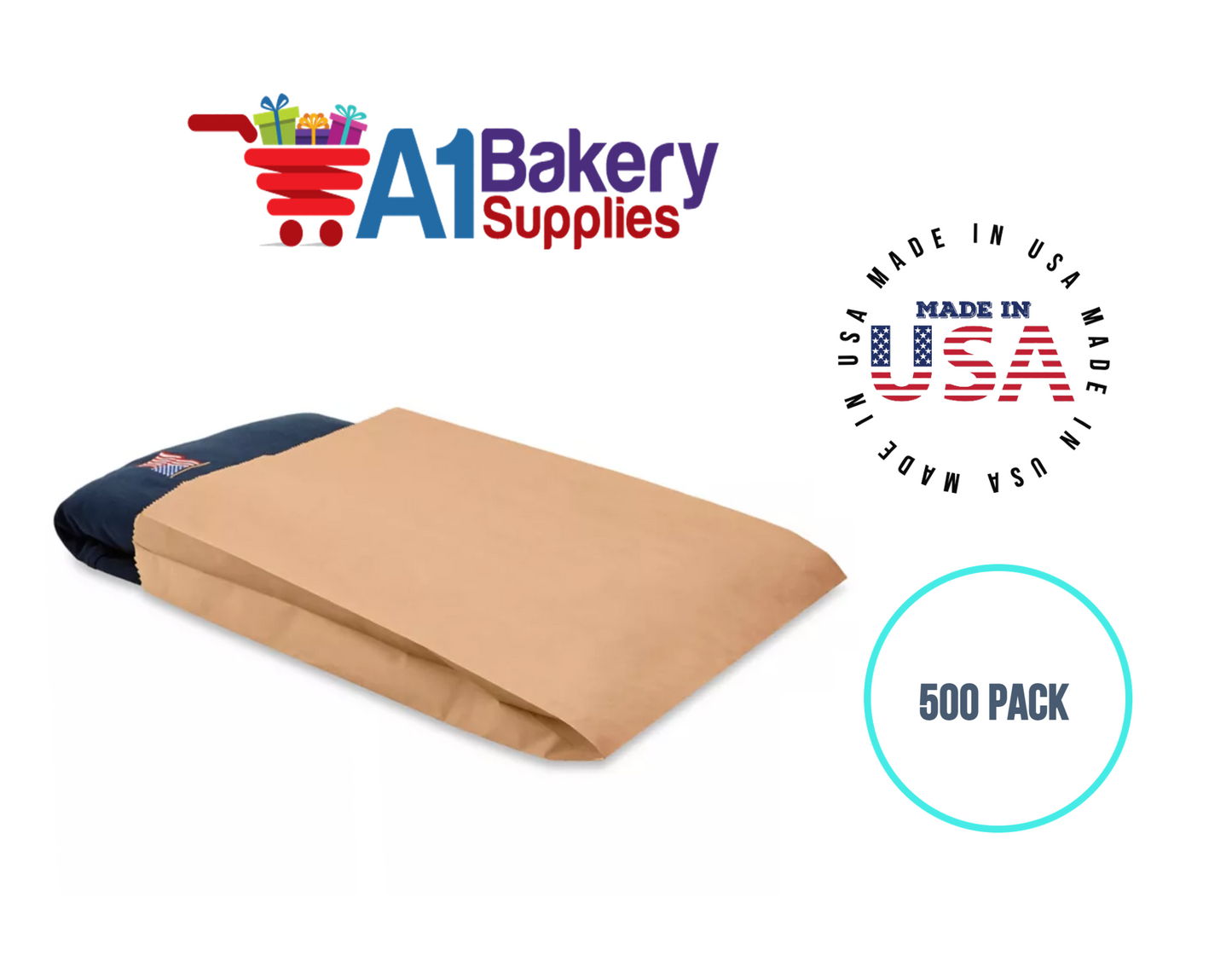 Kraft Flat Merchandise Bags, Medium, 500 Pack - 5"x7-1/2"