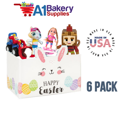 Happy Easter Bunny Basket Box, Theme Gift Box, Small 6.75 (Length) x 4 (Width) x 5 (Height), 6 Pack