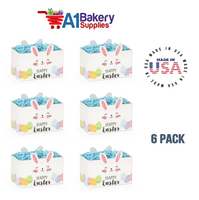 Happy Easter Bunny Basket Box, Theme Gift Box, Large 10.25 (Length) x 6 (Width) x 7.5 (Height), 6 Pack
