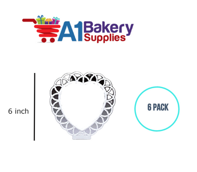 A1BakerySupplies Heart Background 6 pack Wedding Accessories for Birthday Cake Decorations and Marriages