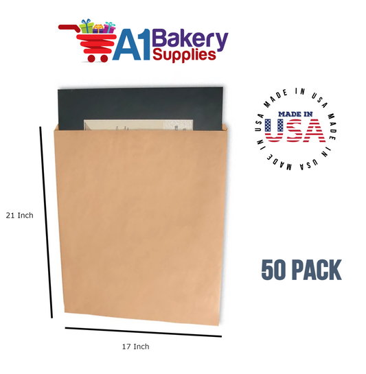 Kraft Flat Merchandise Bags, Small, 50 Pack - 17"x21"