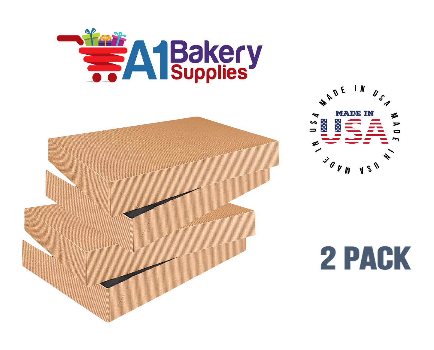 Kraft Brown Color Apparel Box for Men Shirts Gift Wrap Packaging Boxes, 15 x 9 1/2 x 2" - 2 Pack, Small