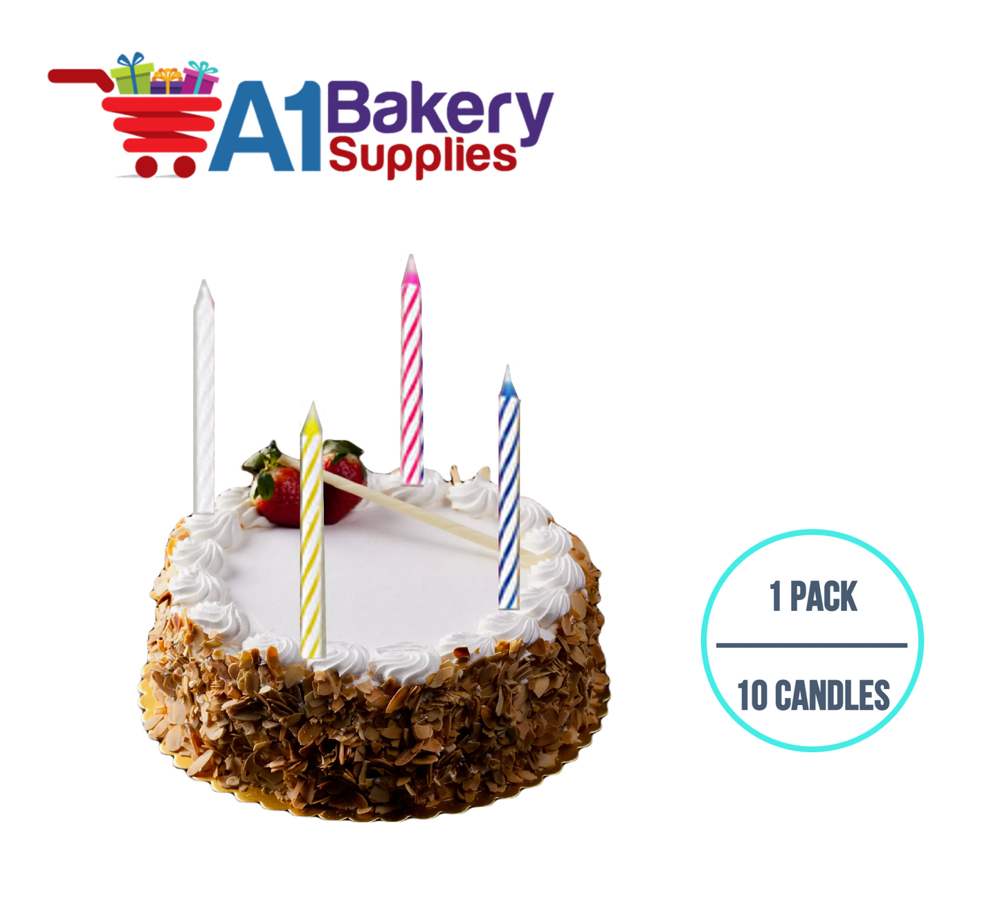 A1BakerySupplies Magic Relight Candles - Multi 1 pack for Birthday Cake Decorations and Anniversary