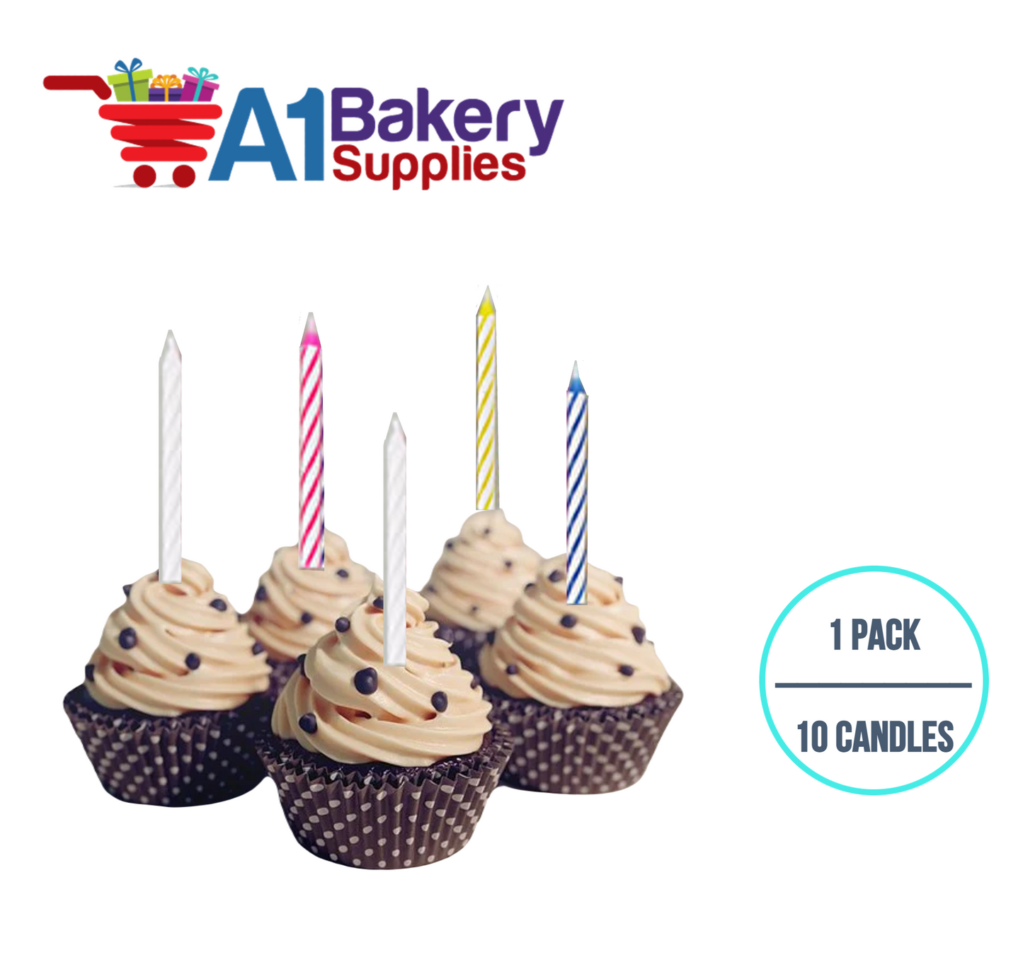 A1BakerySupplies Magic Relight Candles - Multi 1 pack for Birthday Cake Decorations and Anniversary