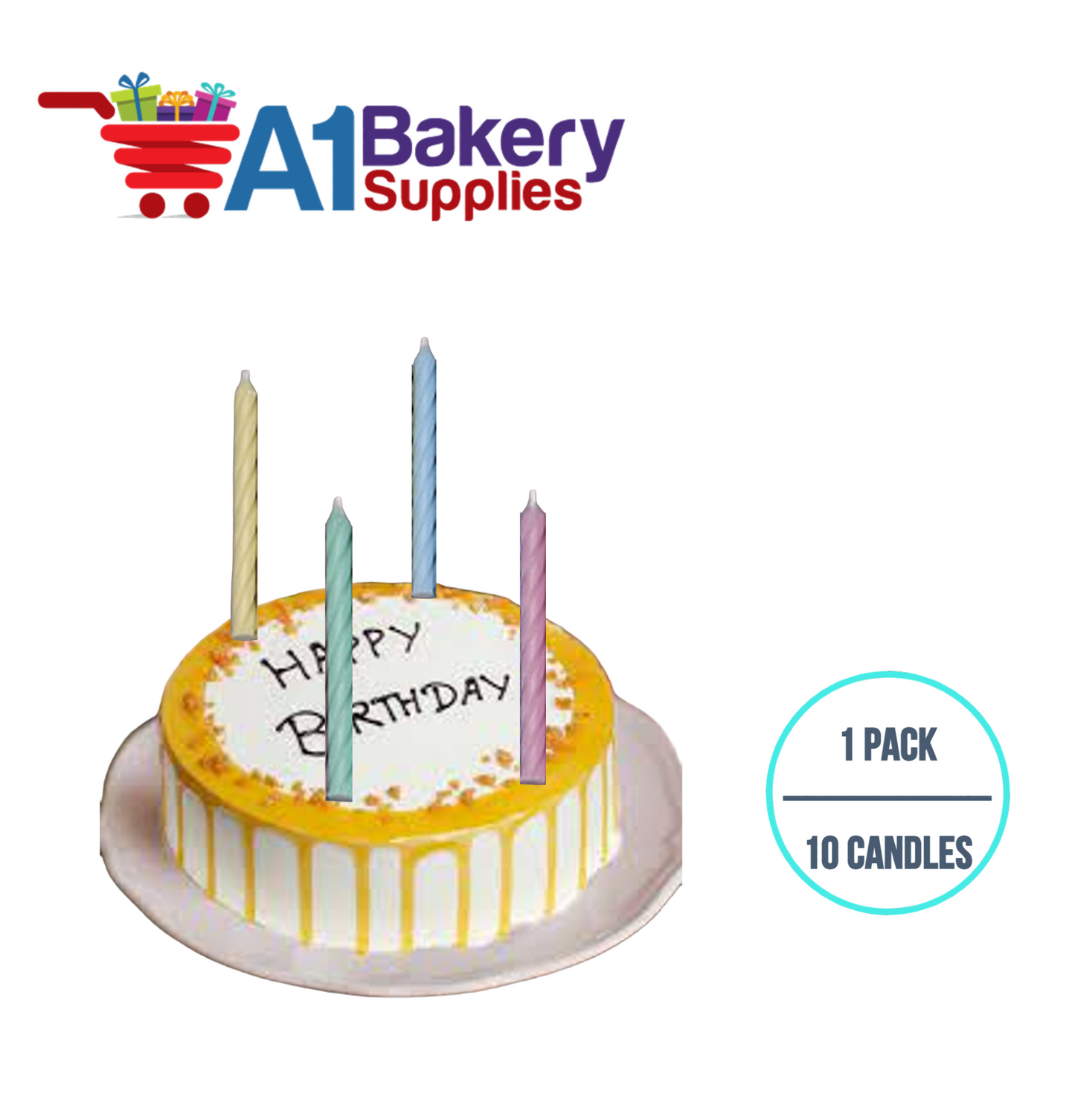 A1BakerySupplies Magic Relight Candles-Pastel Colors 1 pack for Birthday Cake Decorations and Anniversary