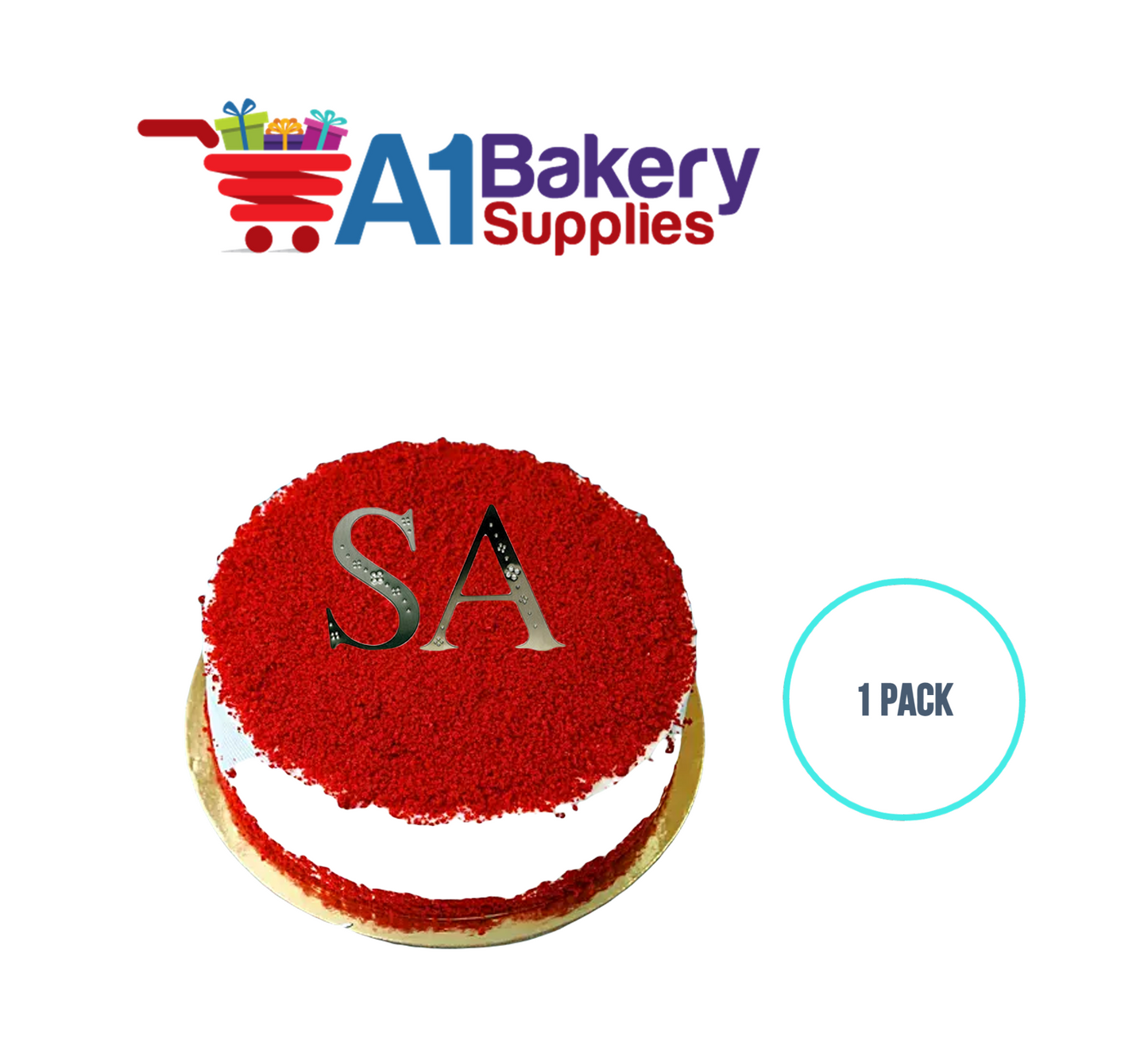 A1BakerySupplies Monogram - Silver Jeweled "C" (4") 1 pack Wedding Accessories for Birthday Cake Decorations and Marriages