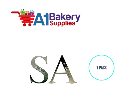 A1BakerySupplies Monogram - Silver Jeweled "K" (4") 1 pack Wedding Accessories for Birthday Cake Decorations and Marriages