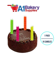 A1BakerySupplies Neon Candles 1 pack for Birthday Cake Decorations and Anniversary