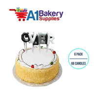 A1BakerySupplies Over The Hill Letter Candle Sets 6 pack for Birthday Cake Decorations and Anniversary