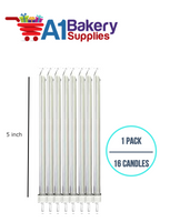 A1BakerySupplies Party Shape Candles- Silver W/Holders 1 pack for Birthday Cake Decorations and Anniversary