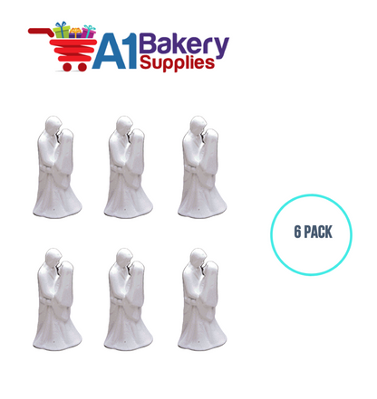 A1BakerySupplies Porcelain Bisque Couple 6 pack Wedding Accessories for Birthday Cake Decorations and Marriages