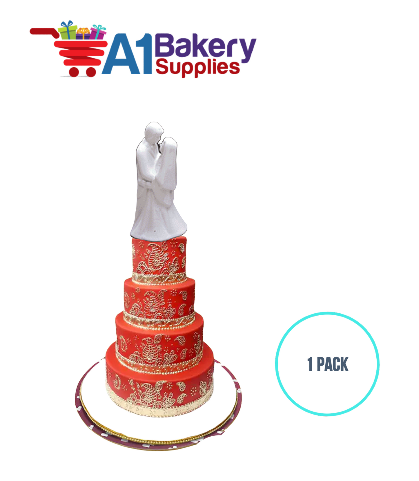 A1BakerySupplies Porcelain Bisque Couple 1 pack Wedding Accessories for Birthday Cake Decorations and Marriages