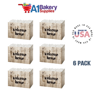 Rustic Welcome Home Basket Box, Theme Gift Box, Large 10.25 (Length) x 6 (Width) x 7.5 (Height), 6 Pack