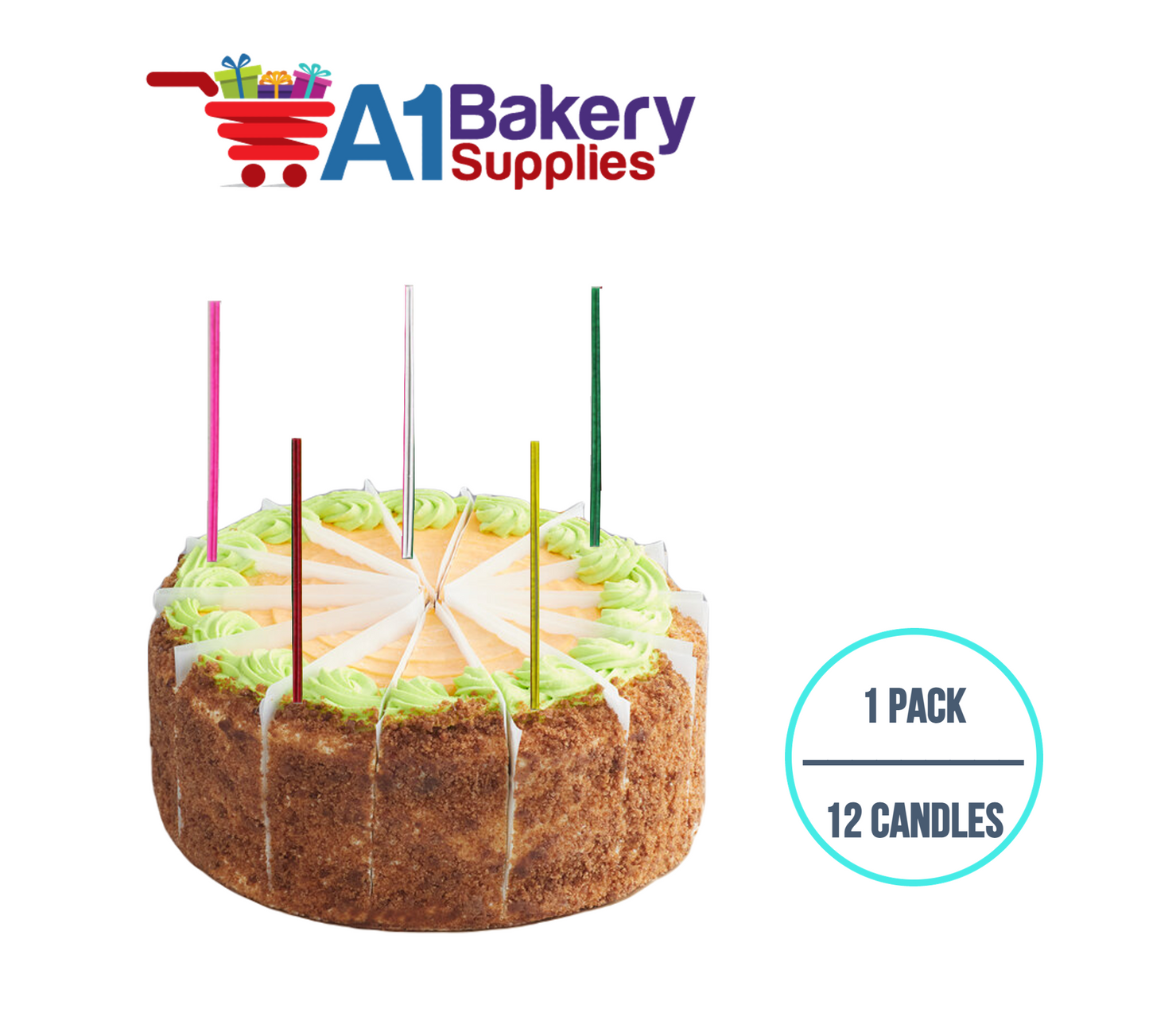 A1BakerySupplies Sparkler Birthday Candles-Multi Asst 1 pack for Birthday Cake Decorations and Anniversary