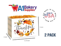 Thankful Plaid Basket Box, Theme Gift Box, Small 6.75 (Length) x 4 (Width) x 5 (Height), 2 Pack