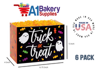 Trick or Treat Basket Box, Theme Gift Box, Small 6.75 (Length) x 4 (Width) x 5 (Height), 6 Pack