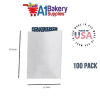White Flat Merchandise Bags, Small, 100 Pack - 12"x15"